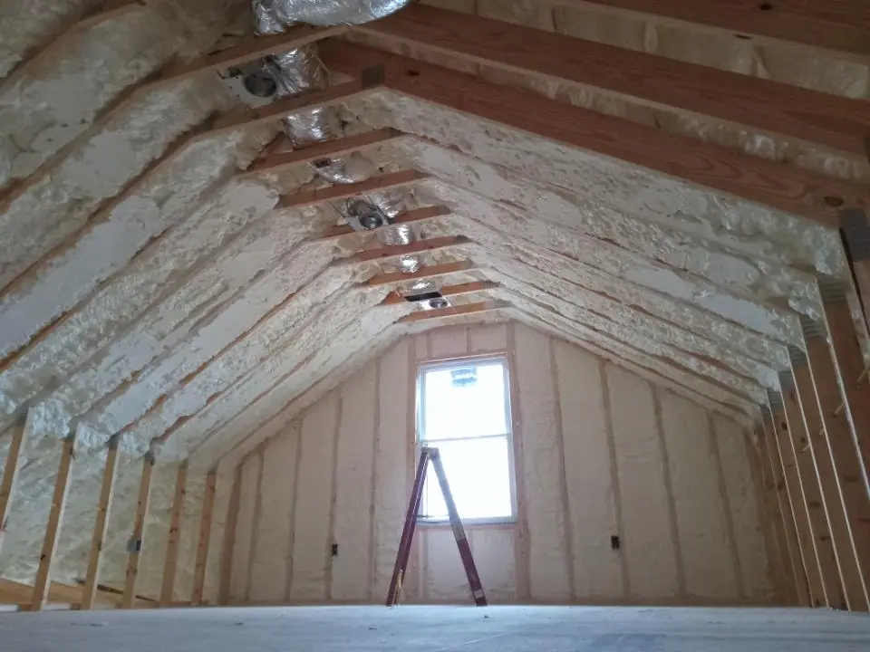 Spray foam roofing application for Crawl Space Insulation project in Concord